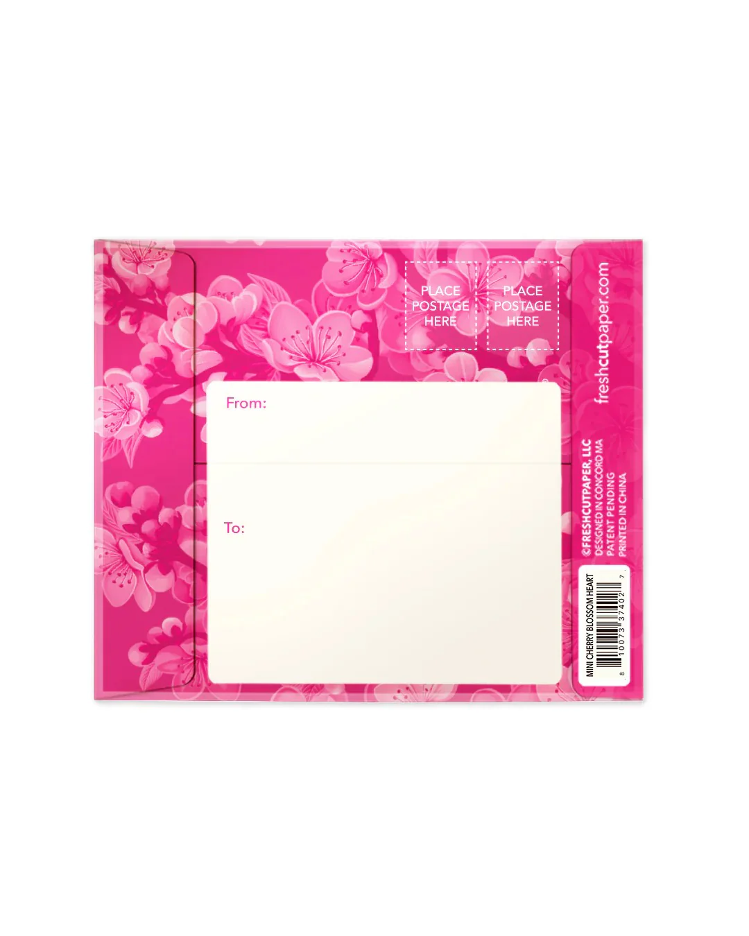 CHERRY BLOSSOM HEART MINI POP-UP GREETING CARD - Image 3