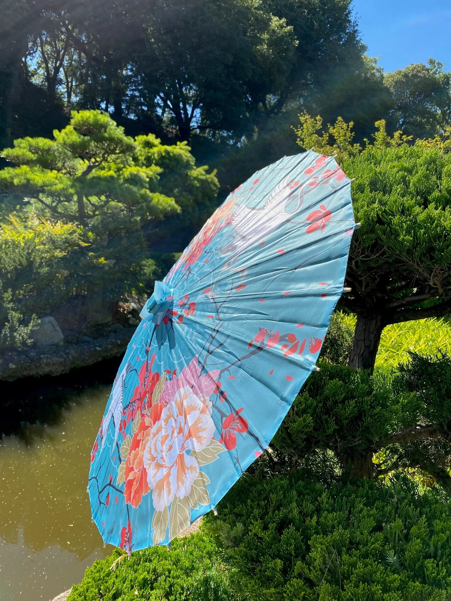 CRANE AND CHERRY BLOSSOM PARASOL - Image 4