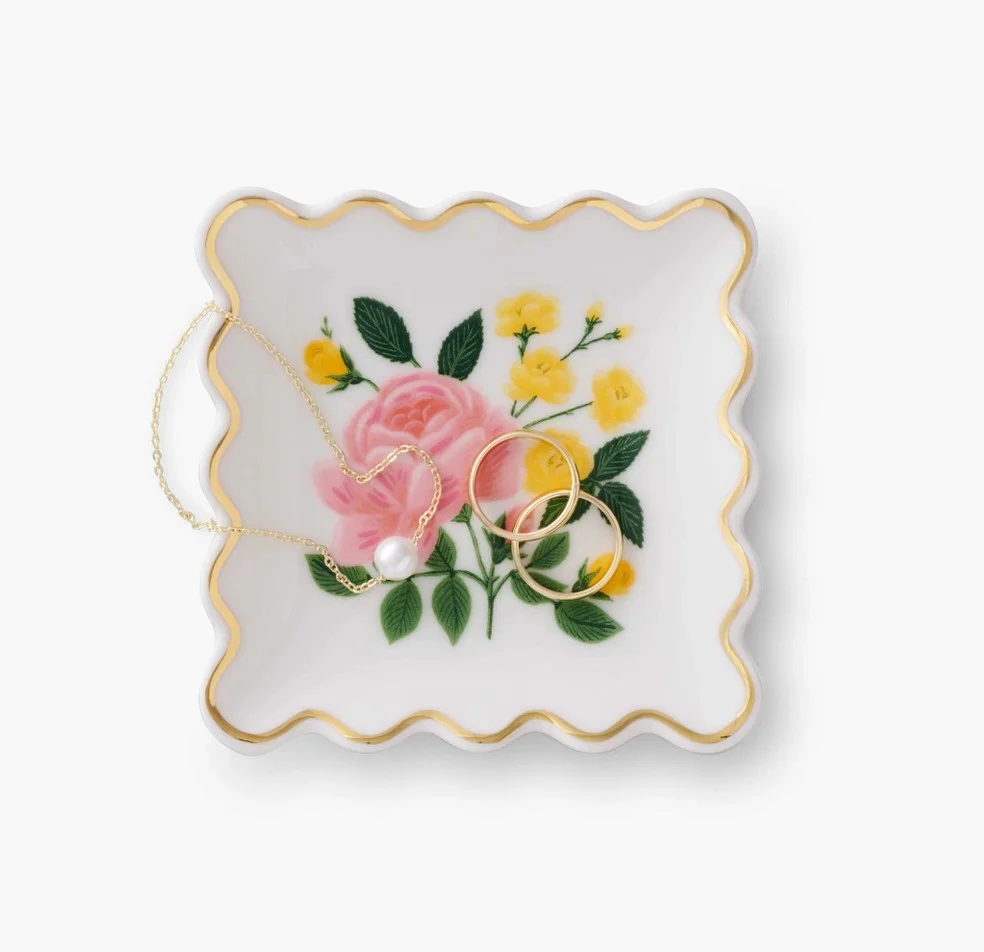 ROSES SCALLOPED TRINKET DISH - Image 3