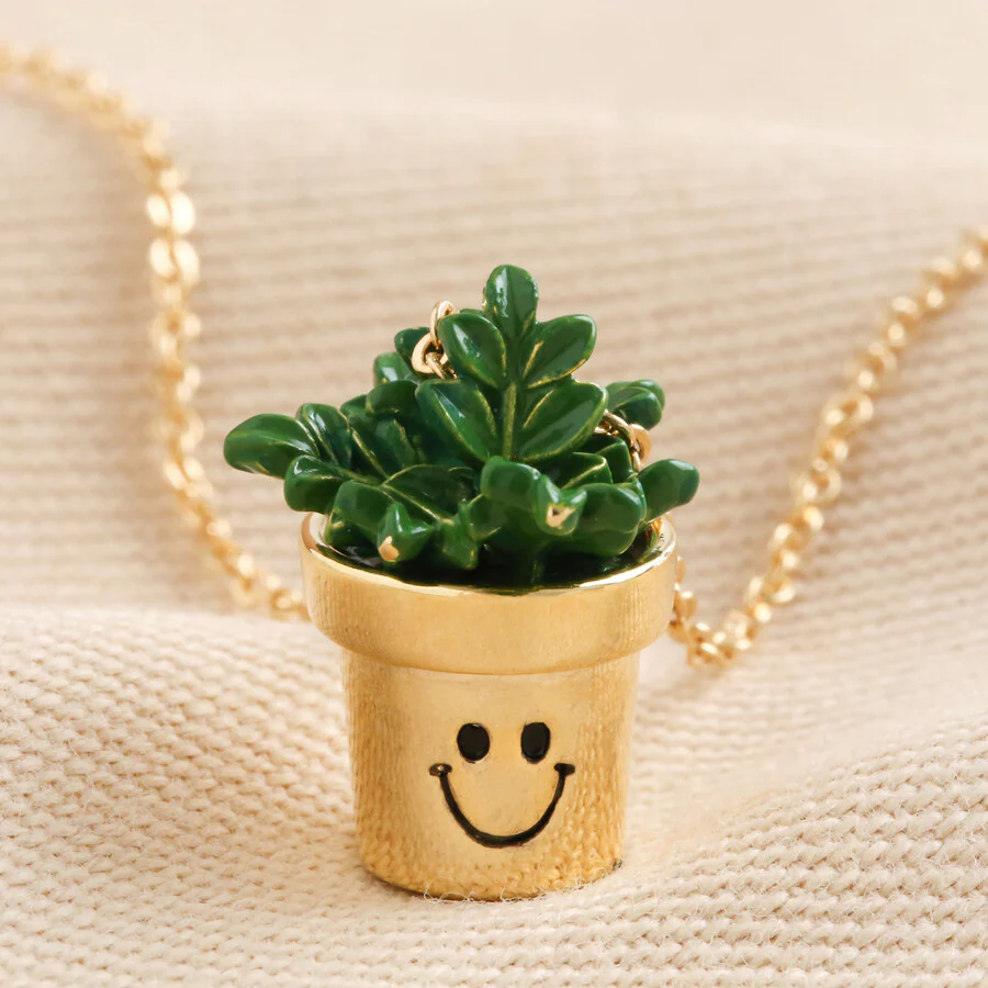SMILING PLANTER PENDANT NECKLACE - Image 3